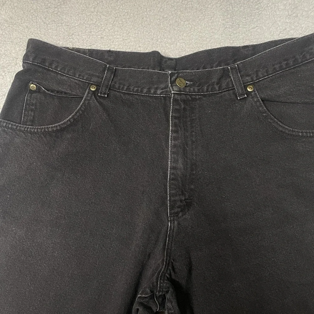Vintage LL Bean Jeans Mens 40x30 Black Denim Straight Leg Mid Rise Made In USA